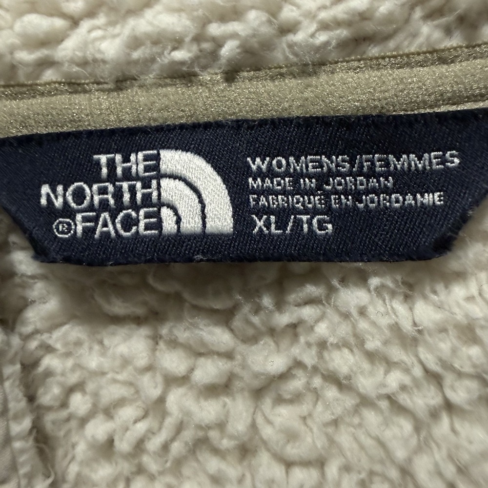 The North Face Campshire Hoodie Women's XL Cream Sherpa Fleece Zip Pullover - Picture 6 of 11